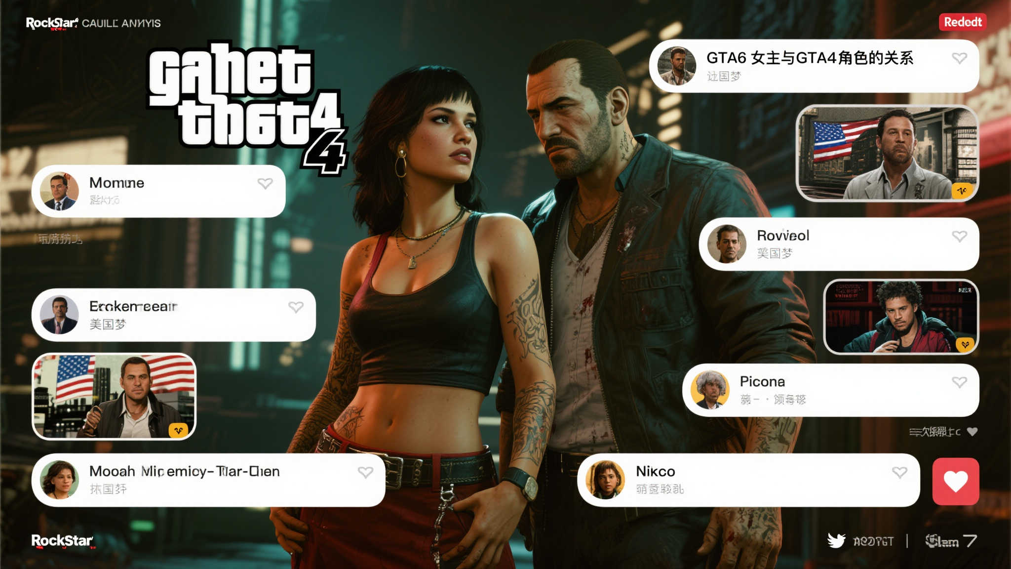 《GTA6》女主身世成谜!疑似GTA4角色后裔? 案例分析 玩家社群的脑洞大开
在Red