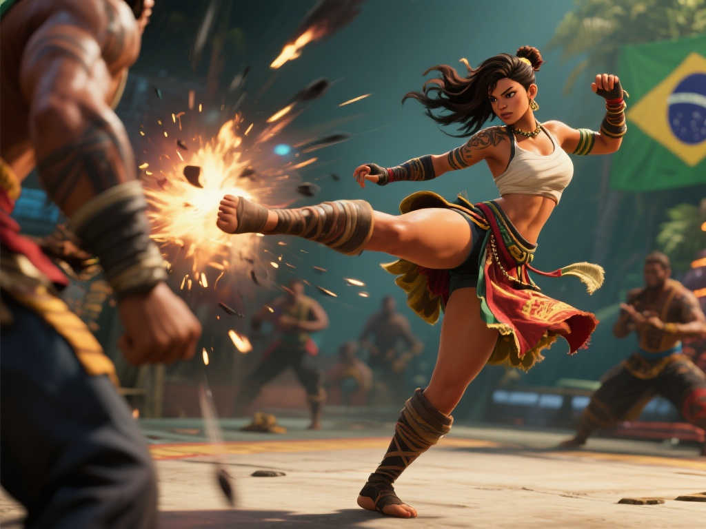 《街头霸王6》艾琳娜登场：魅力四射的黑皮美少女！